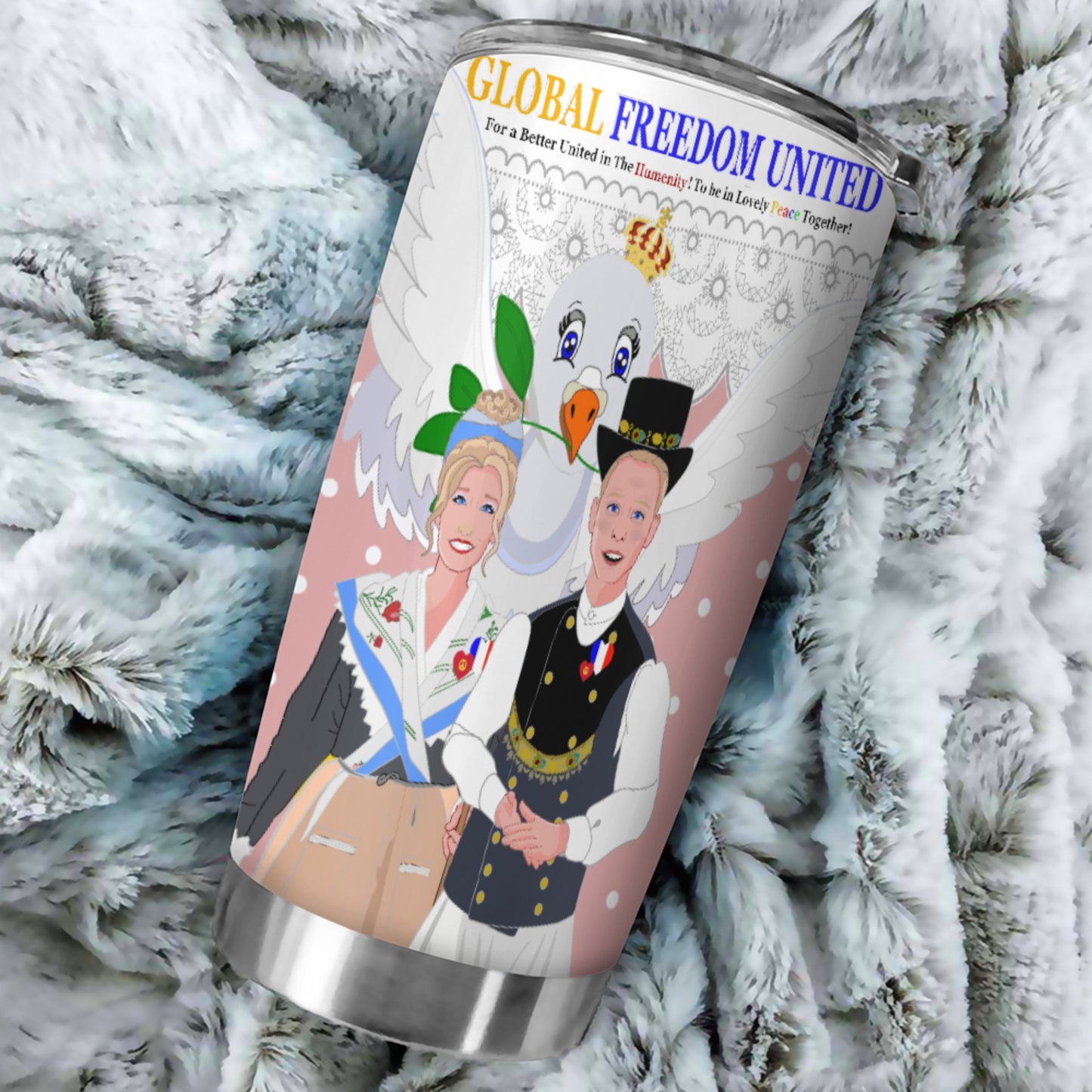 Tumbler GLOBAL FREEDOM UNITED© Couple French Pink1