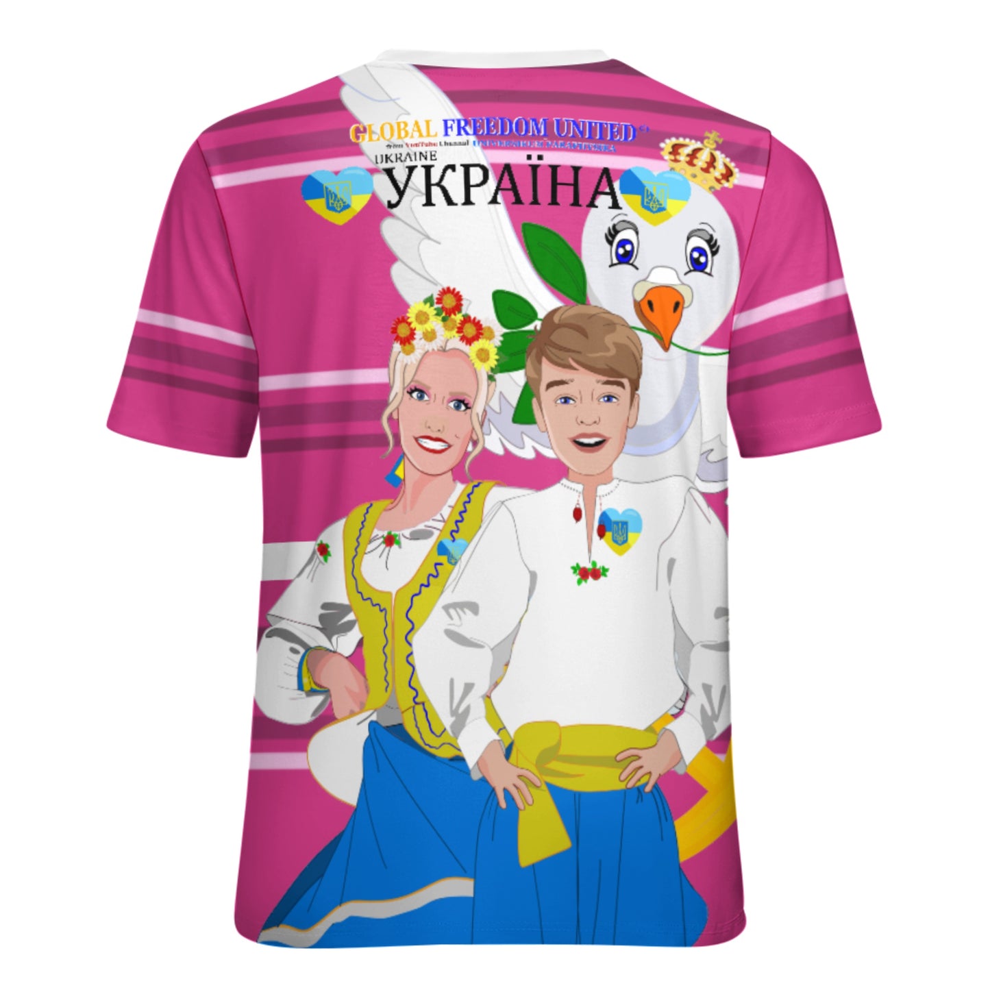 Women´s T-shirt GLOBAL FREEDOM UNITED© Couple Ukrain Pink2