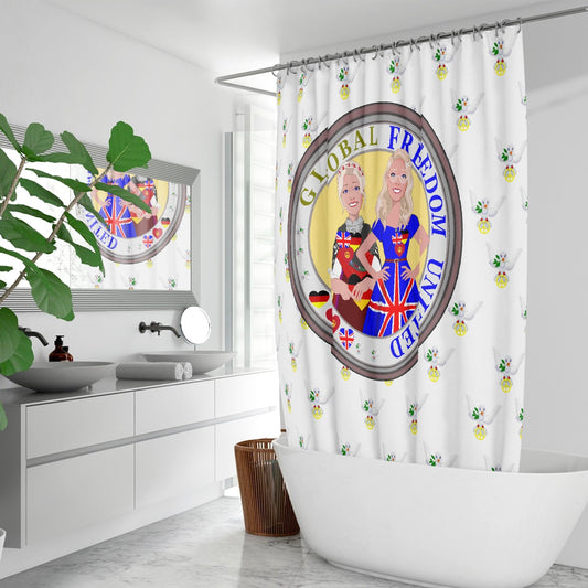 GLOBAL FREEDOM UNITED WOMEN ENGLAND & GERMANY OLD PEACE WIGHT Quick-drying Shower Curtain