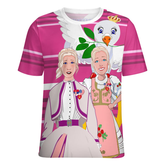 Women´s T-shirt 3 GLOBAL FREEDOM UNITED© Women Serbia & USA Pink2