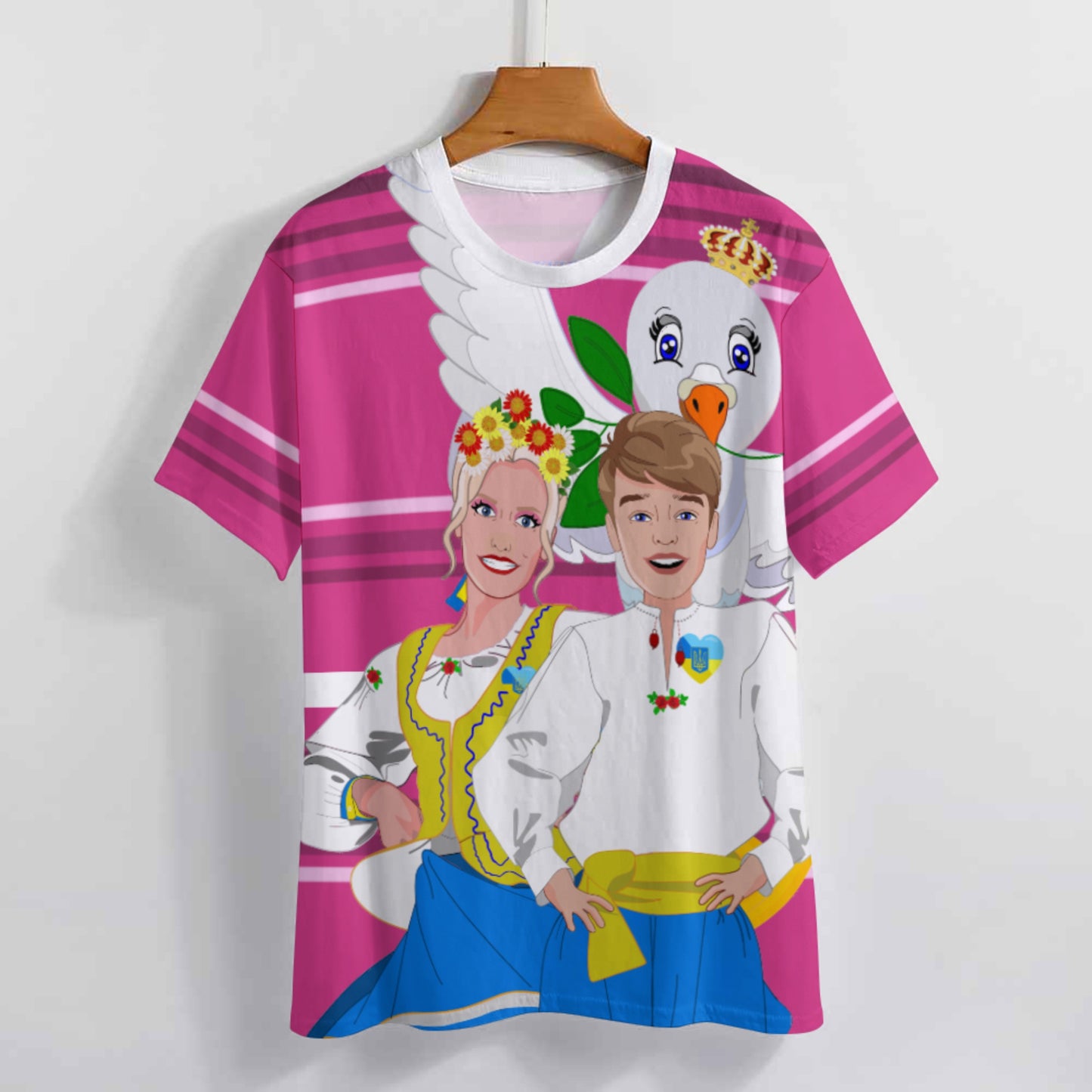 Women´s T-shirt GLOBAL FREEDOM UNITED© Couple Ukrain Pink2