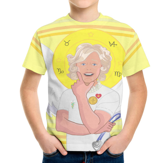 Kid´s T-shirt 2 GLOBAL FREEDOM UNITED© Archangel Gabriel English  Yellow