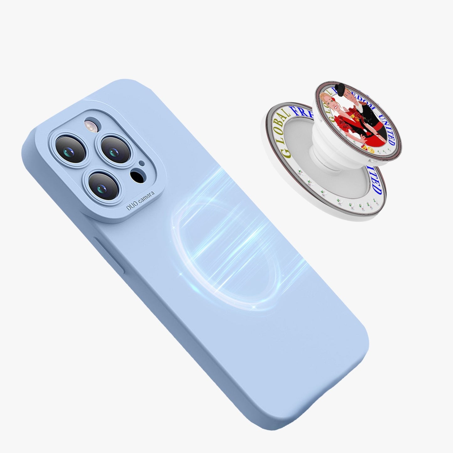 GLOBAL FREEDOM UNITED© Couple Spain Magnetic Collapsible Grip And Stand