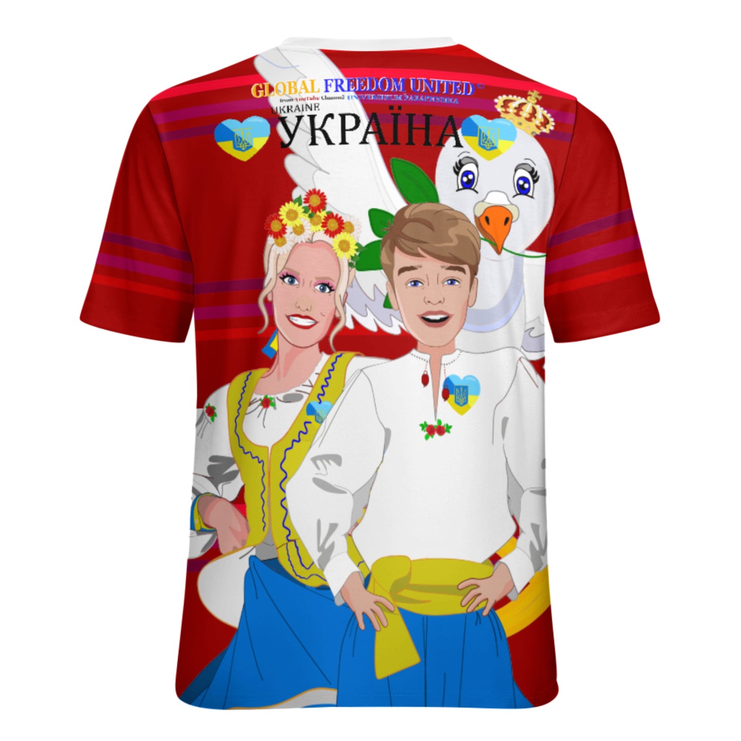 Women´s T-shirt GLOBAL FREEDOM UNITED© Couple Ukrain Red
