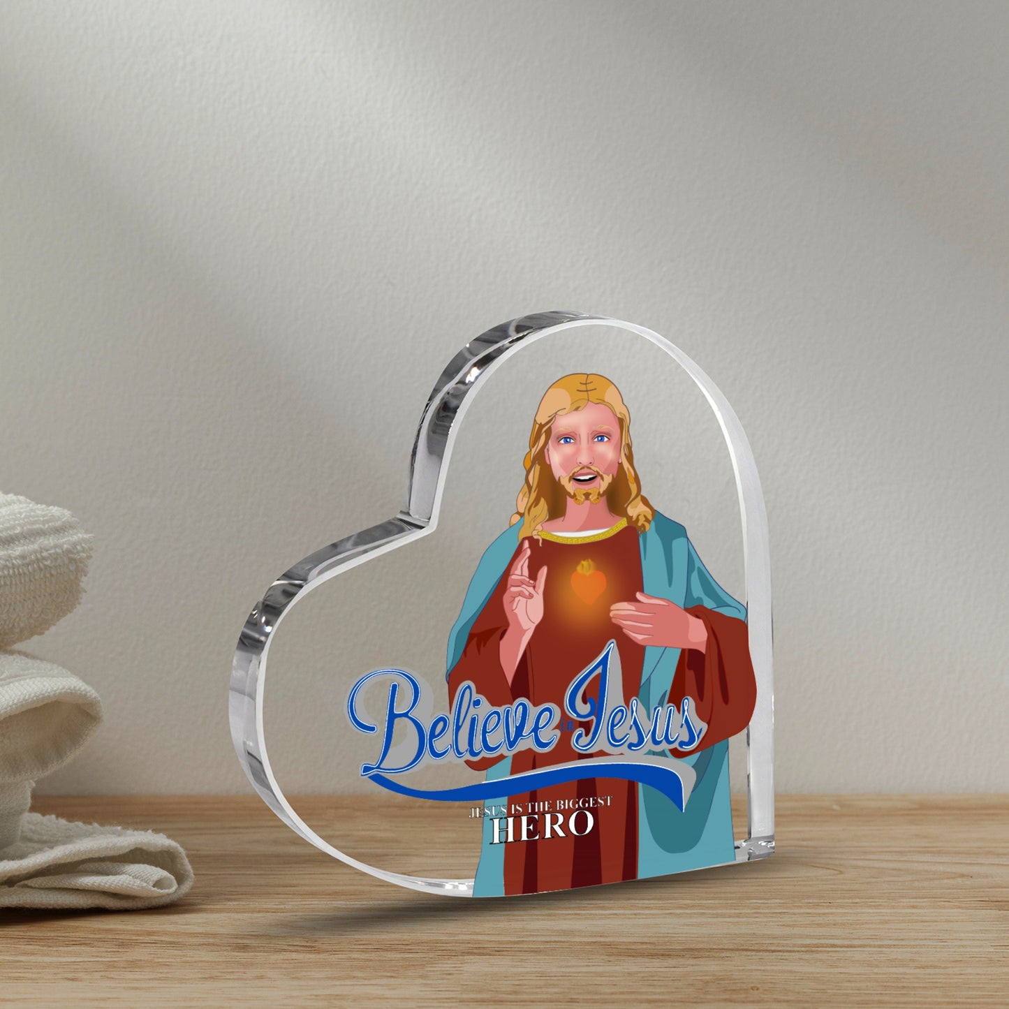 Acryl Heart GLOBAL FREEDOM UNITED© Jesus Christ is the Biggest Hero