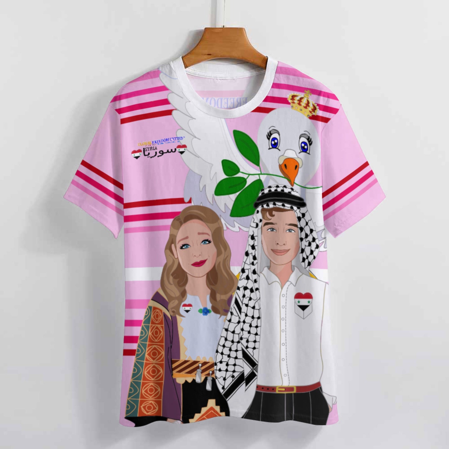 Women´s T-shirt  GLOBAL FREEDOM UNITED© Couple Syria Pink1