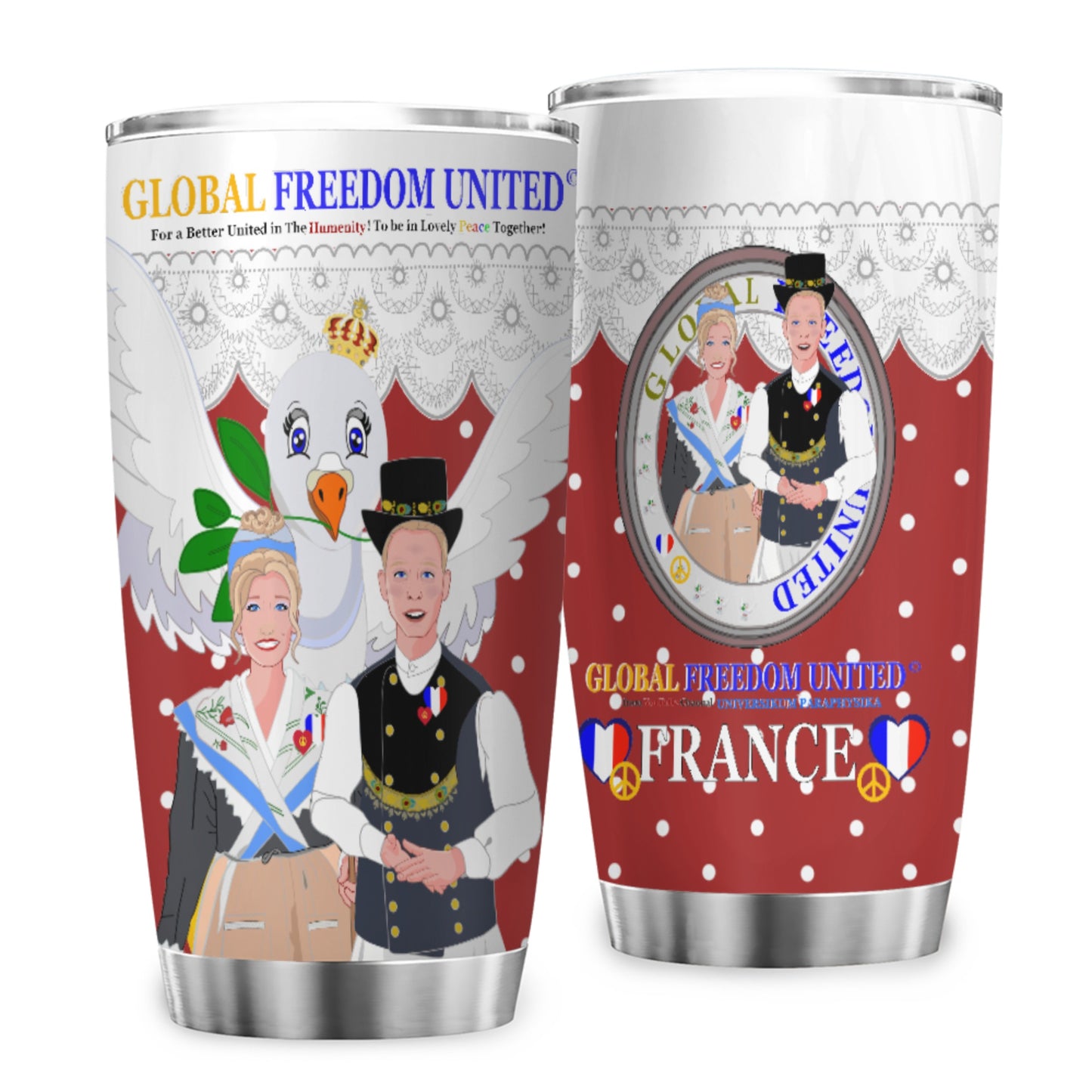 Tumbler GLOBAL FREEDOM UNITED© Couple French Red