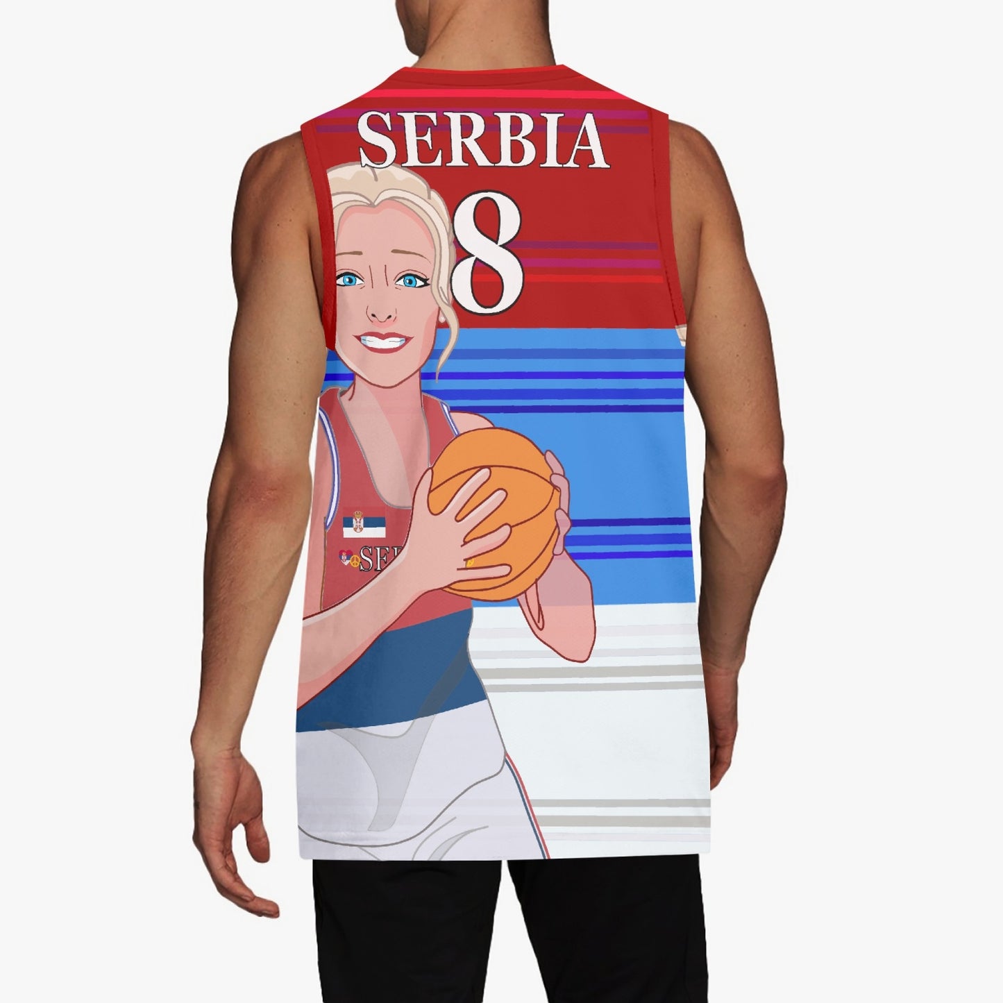 Basketball Jersey GLOBAL FREEDOM UNITED COUPLE EDITION WOMEN SERBIA v1 8