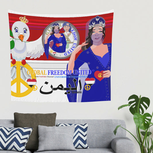 Tapestry GLOBAL FREEDOM UNITED© Couple Yemen  Red