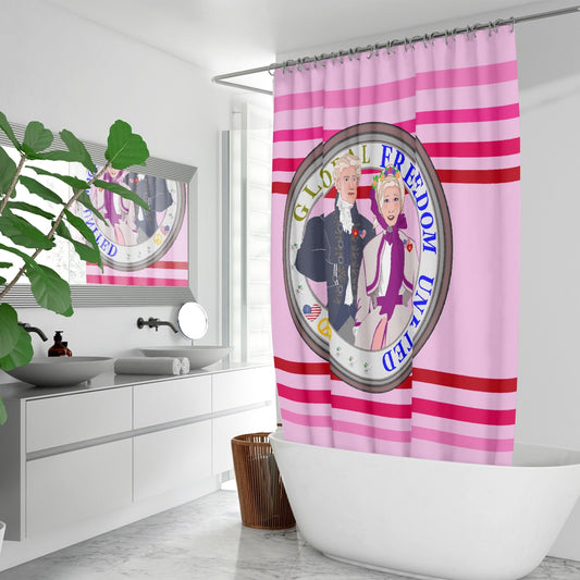 GLOBAL FREEDOM UNITED© Couple USA Georg Washington Pink1 - Quick-drying Shower Curtain