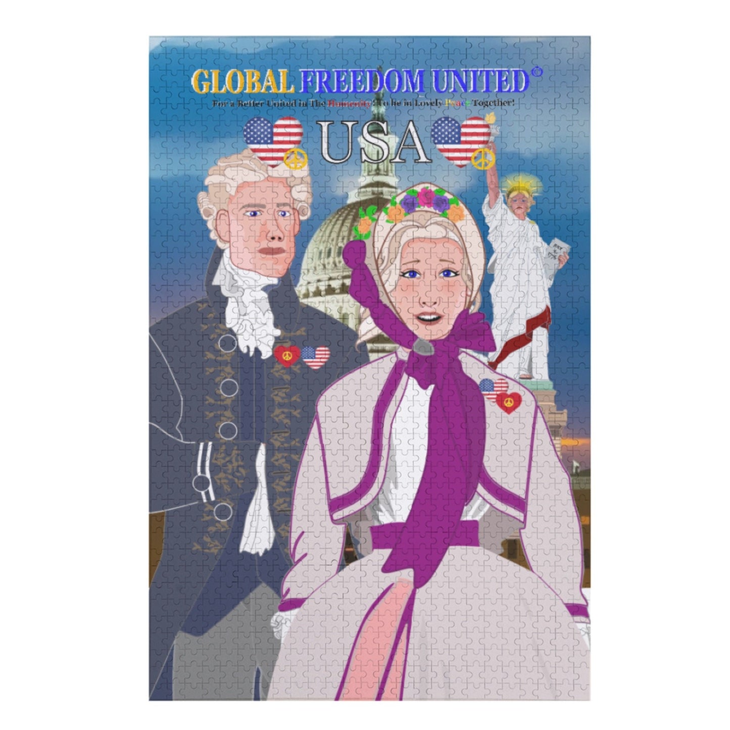 Puzzle GLOBAL FREEDOM UNITED©  Couple USA Tradition