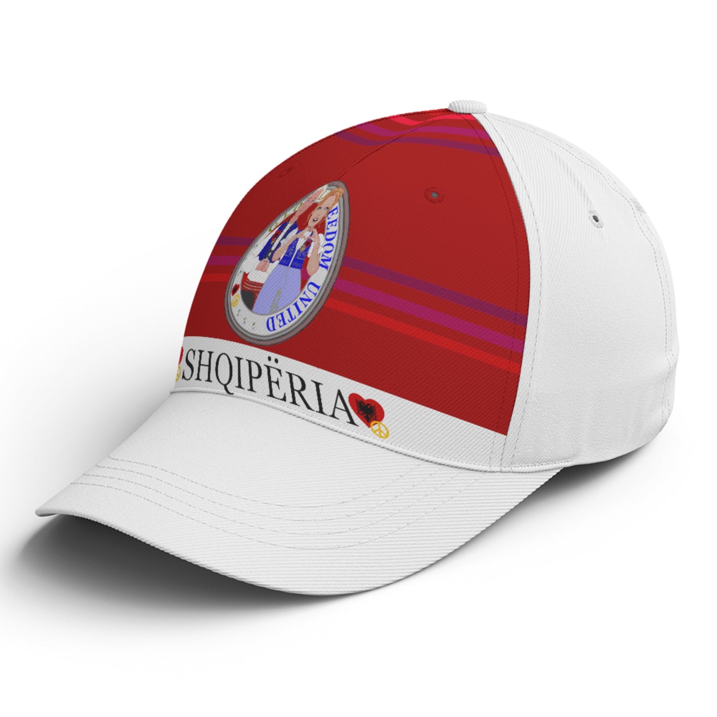 Basketball Cap GLOBAL FREEDOM UNITED© Couple Albania Red