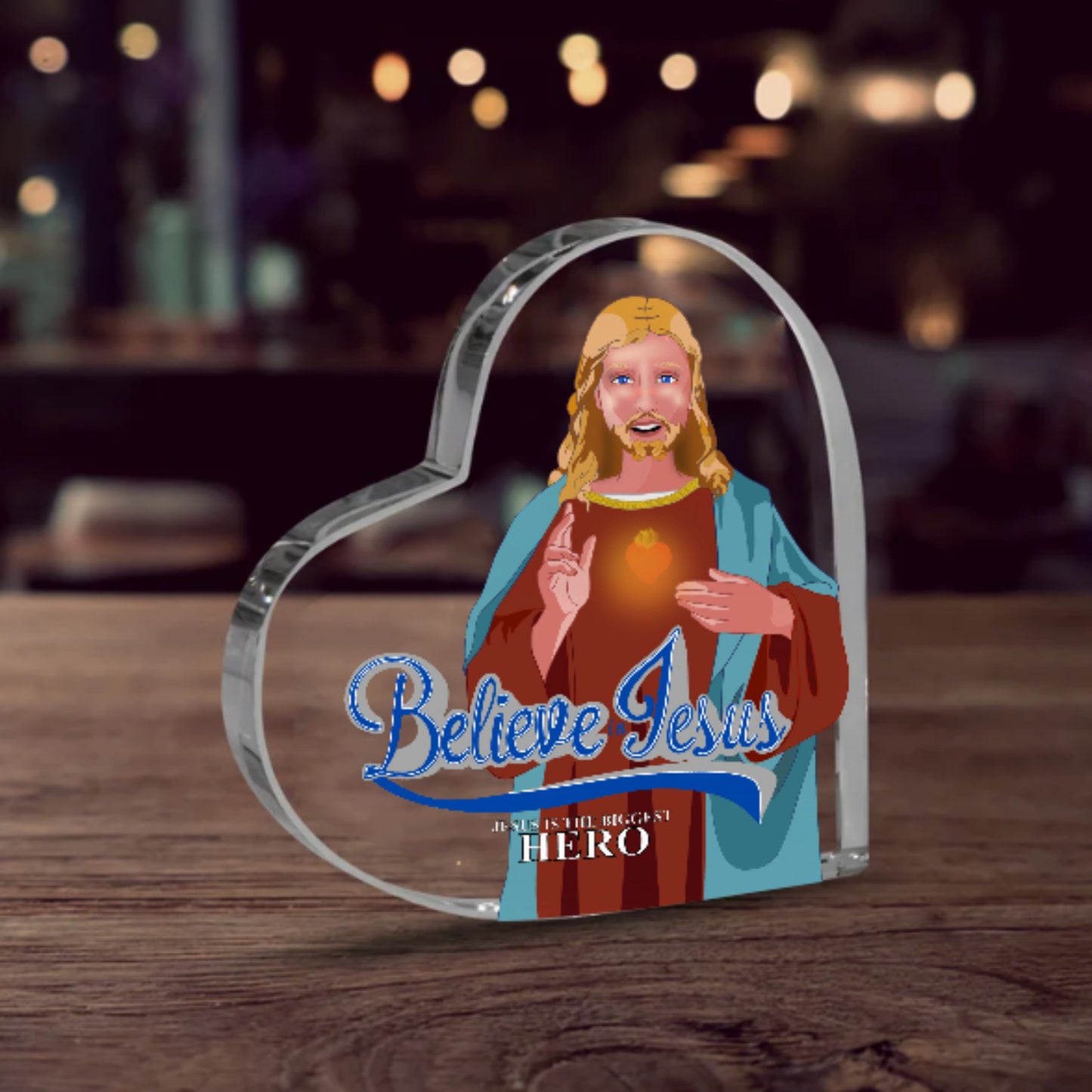 Acryl Heart GLOBAL FREEDOM UNITED© Jesus Christ is the Biggest Hero