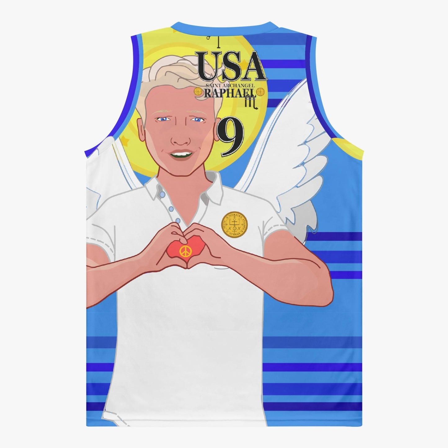 Basketball Jersey GLOBAL FREEDOM UNITED ARCHANGEL RAPHAEL USA 9