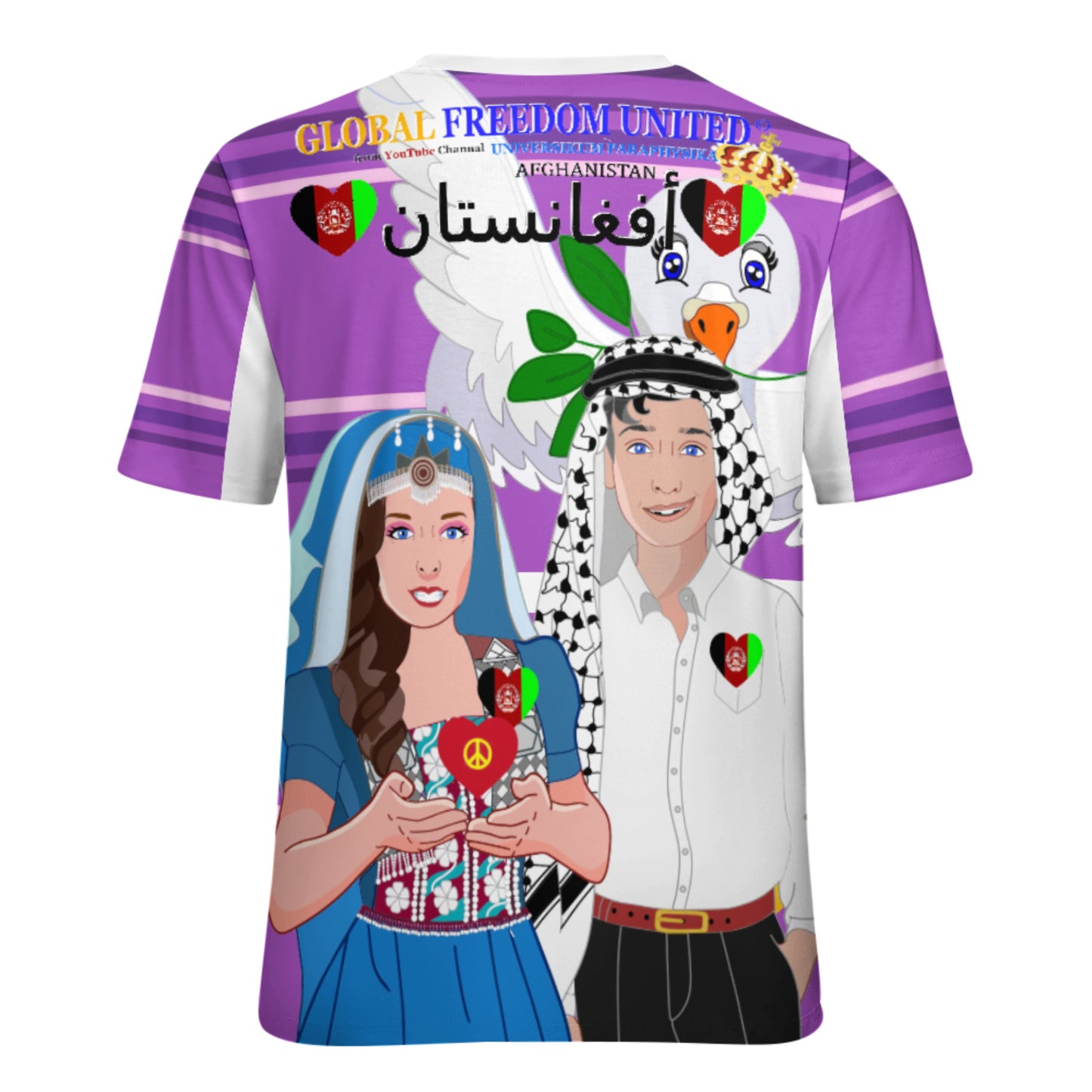 Women´s T-shirt 2 GLOBAL FREEDOM UNITED© Couple Afghanistan Lilac