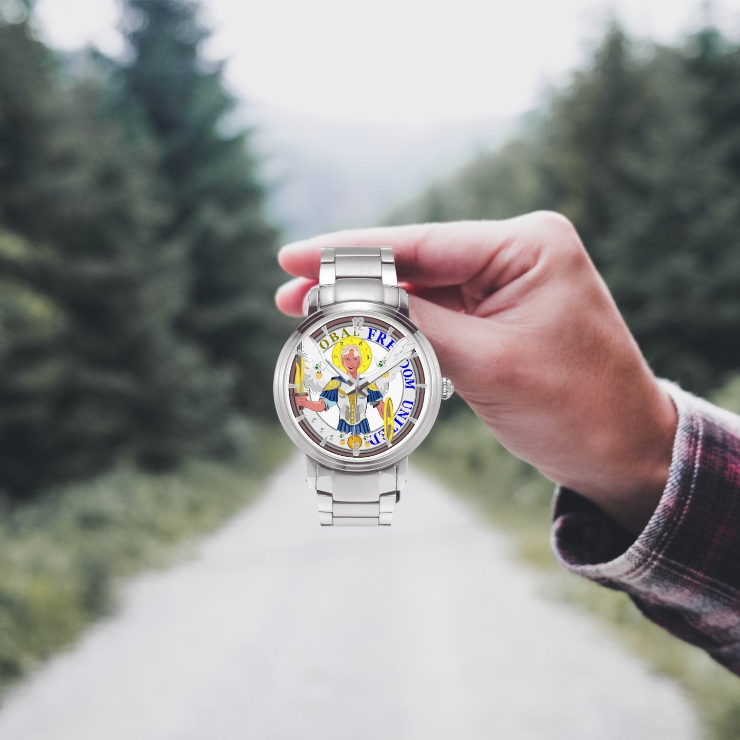 New Steel Strap Automatic Watch (With Indicators) GLOBAL FREEDOM UNITED ARCHANGEL MICHAEL NO1