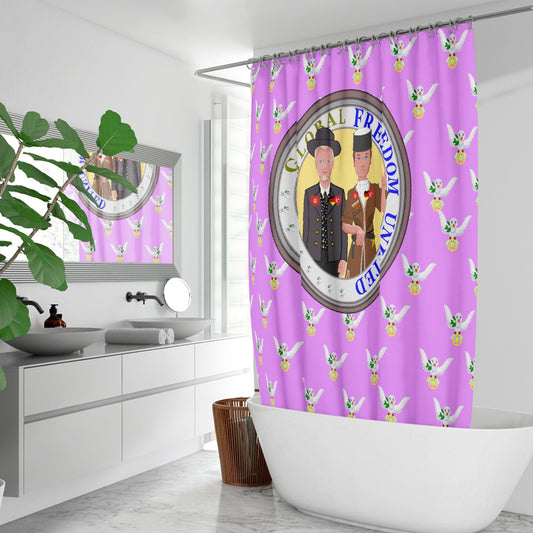GLOBAL FREEDOM UNITED MEN TURKEY & GERMANY OLD PEACE VIOLET Quick-drying Shower Curtain171. Quick-drying Shower Curtain