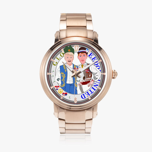 GLOBAL FREEDOM UNITED© New Steel Strap Automatic Watch (With Indicators) Men Croatia & Serbia