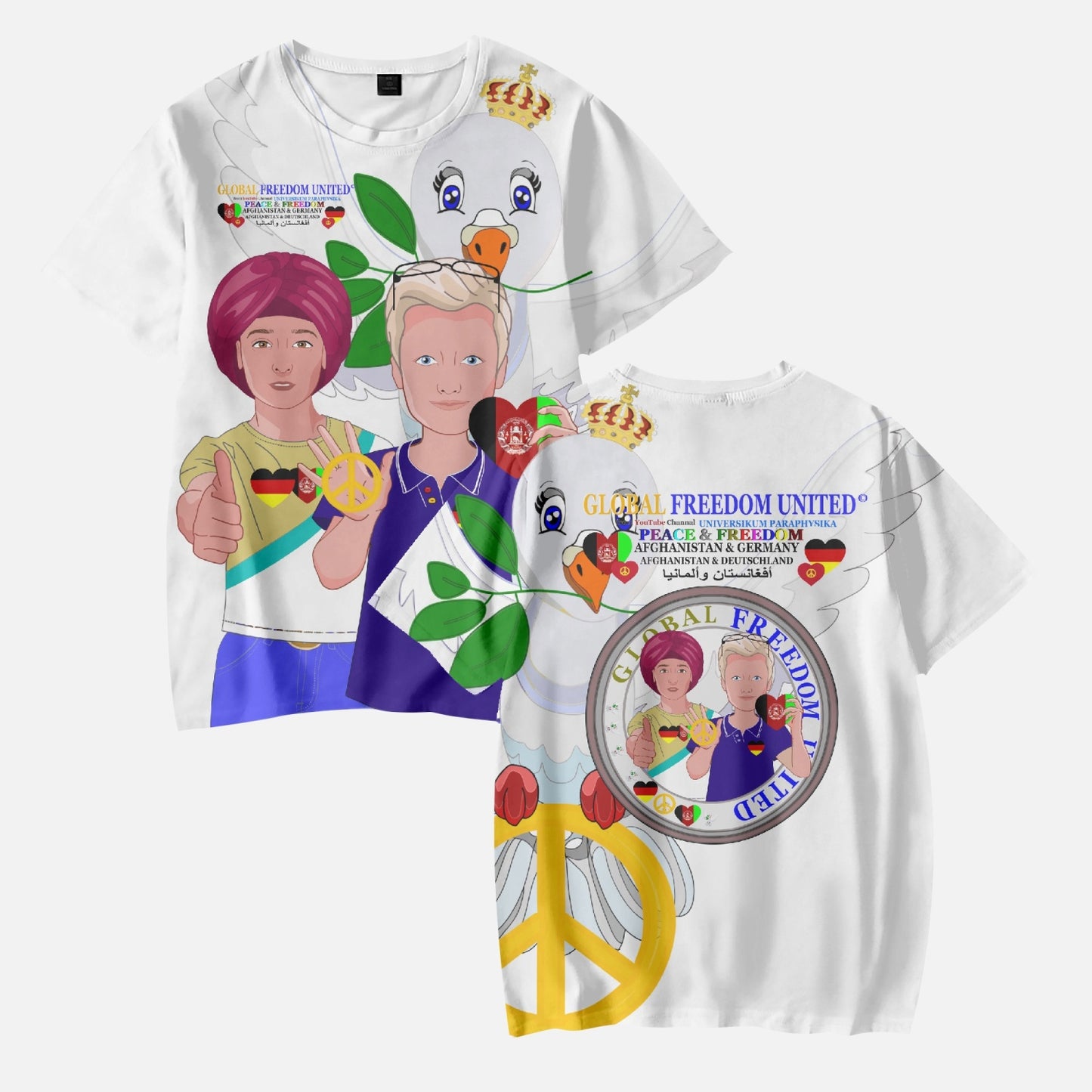 AOP Kids' Short T-Shirts GLOBAL FREEDOM UNITED BOY AFGHANISTAN &GERMANY BIG 1