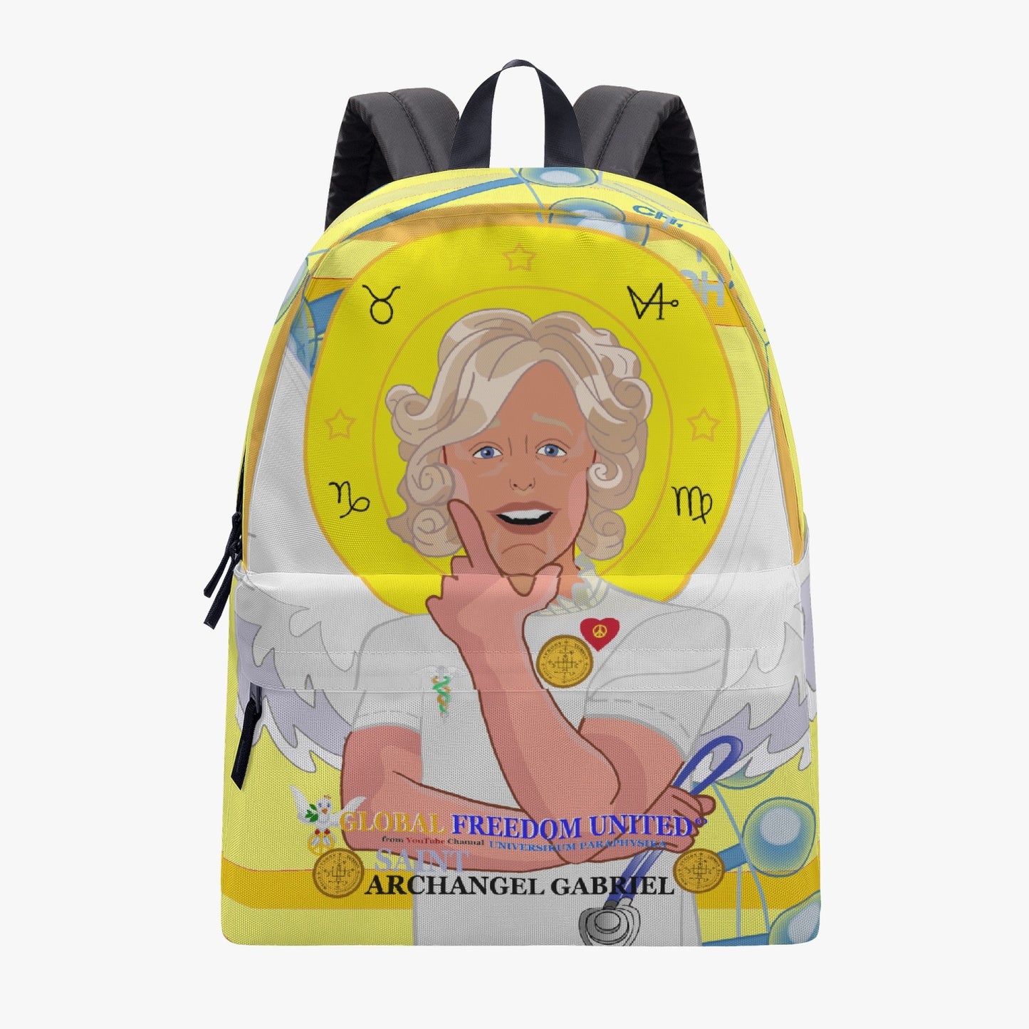 GLOBAL FREEDOM UNITED© Archangel Gabriel Yellow - All-over-print Canvas Backpack