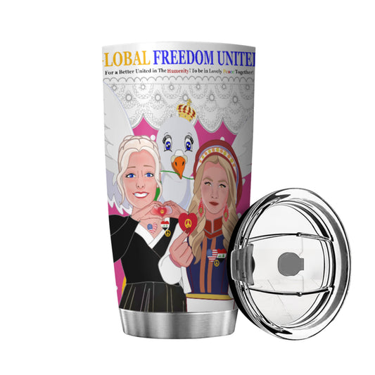 Tumbler GLOBAL FREEDOM UNITED© Women Iraq & USA Pink2