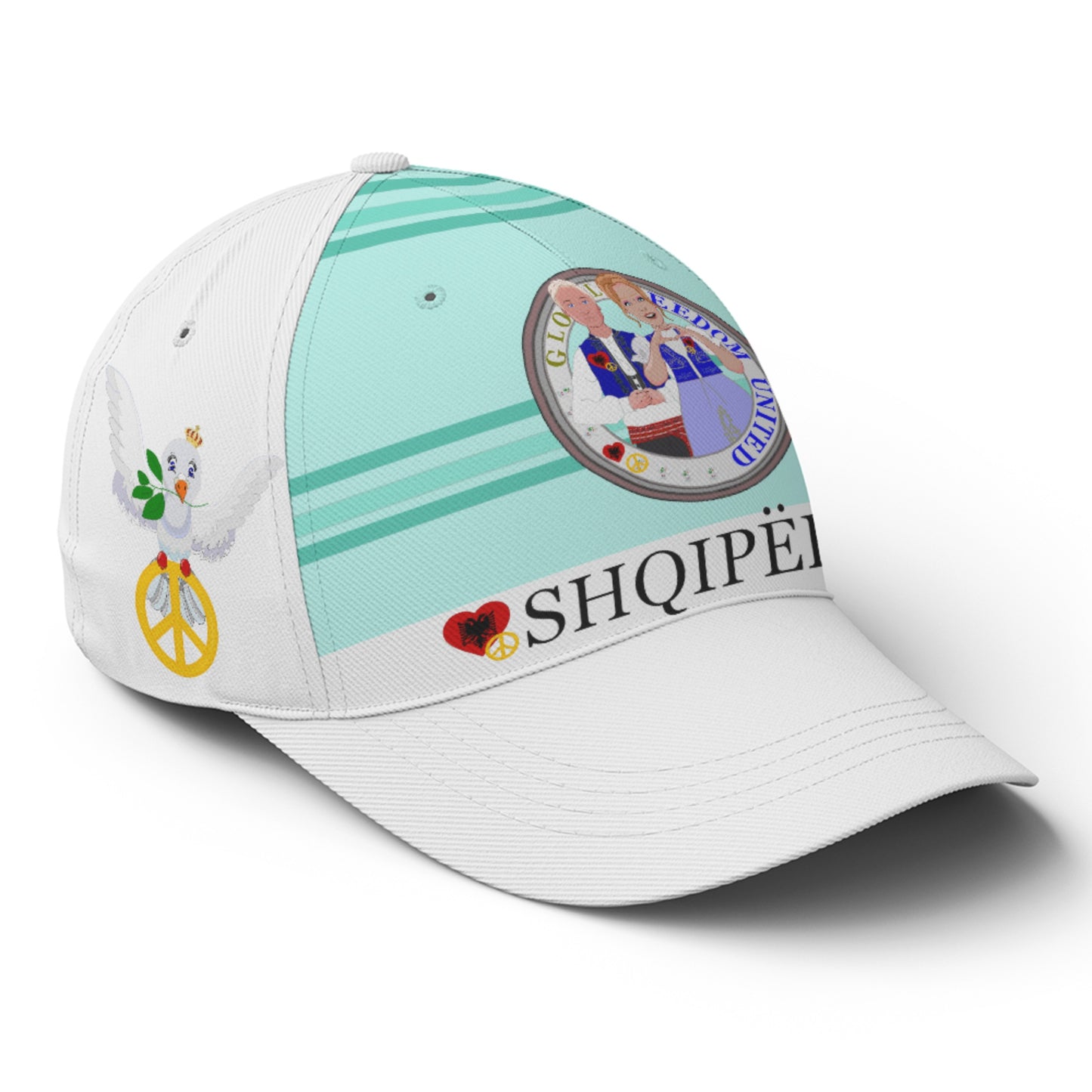 Basketball Cap GLOBAL FREEDOM UNITED© Couple Albania Light Green