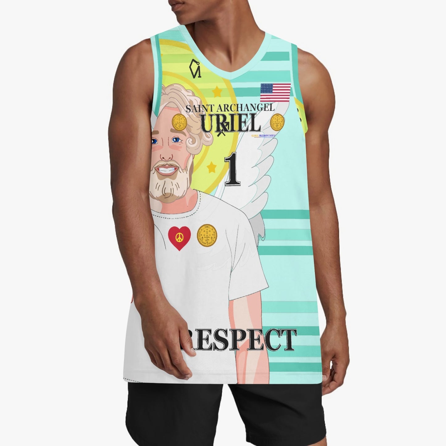 Basketball Jersey GLOBAL FREEDOM UNITED ARCHANGEL URIEL USA 1
