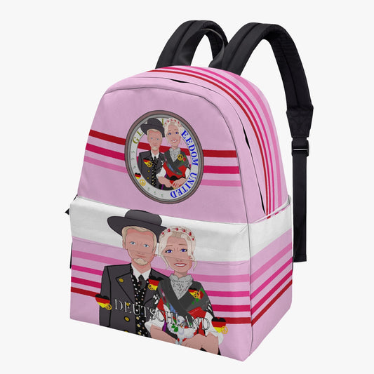 All-over-print Canvas Backpack GLOBAL FREEDOM UNITED COUPLE EDITION GERMANY V1 PINK2