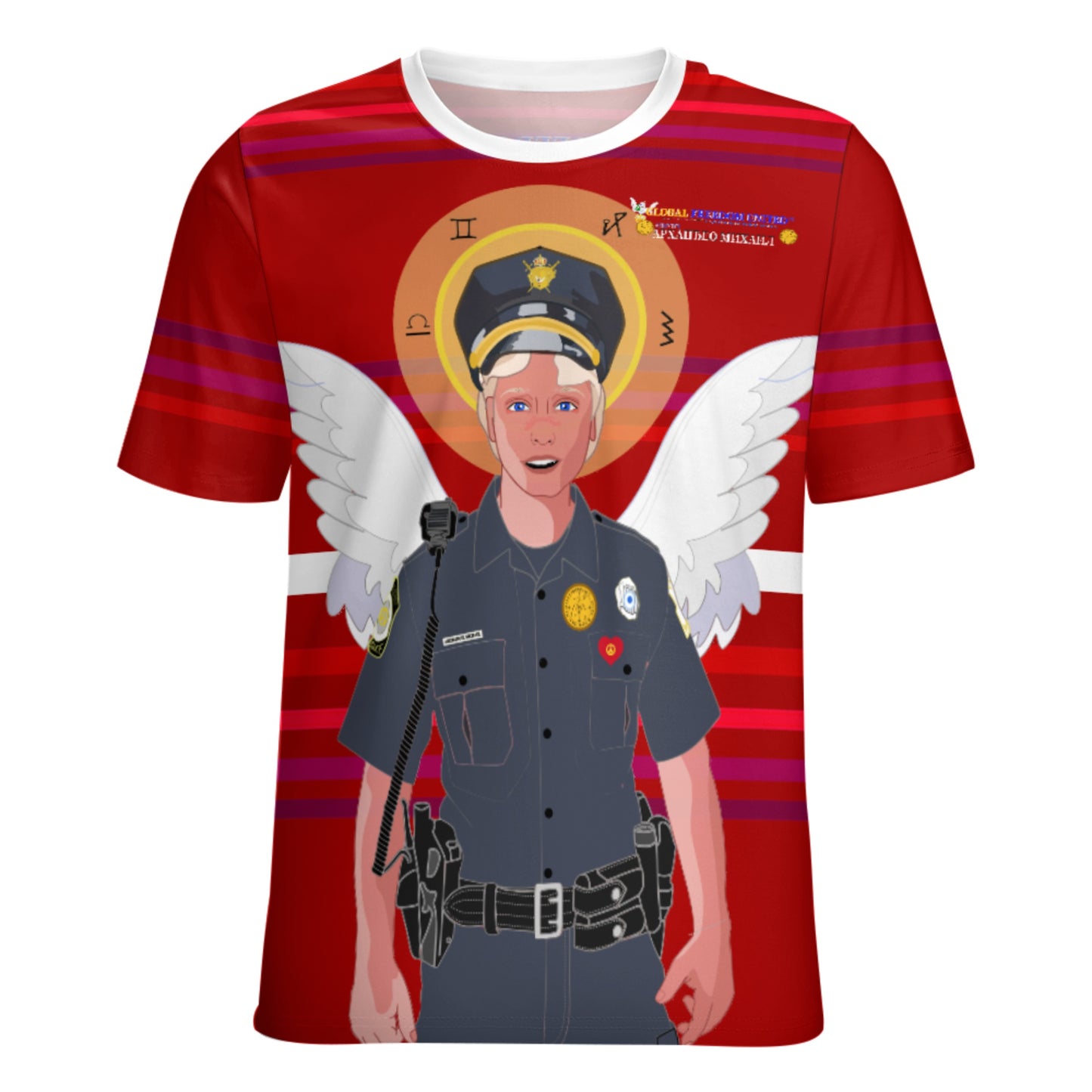 Women´s T-shirt  GLOBAL FREEDOM UNITED© Archangel Michael Serbia V4 Red