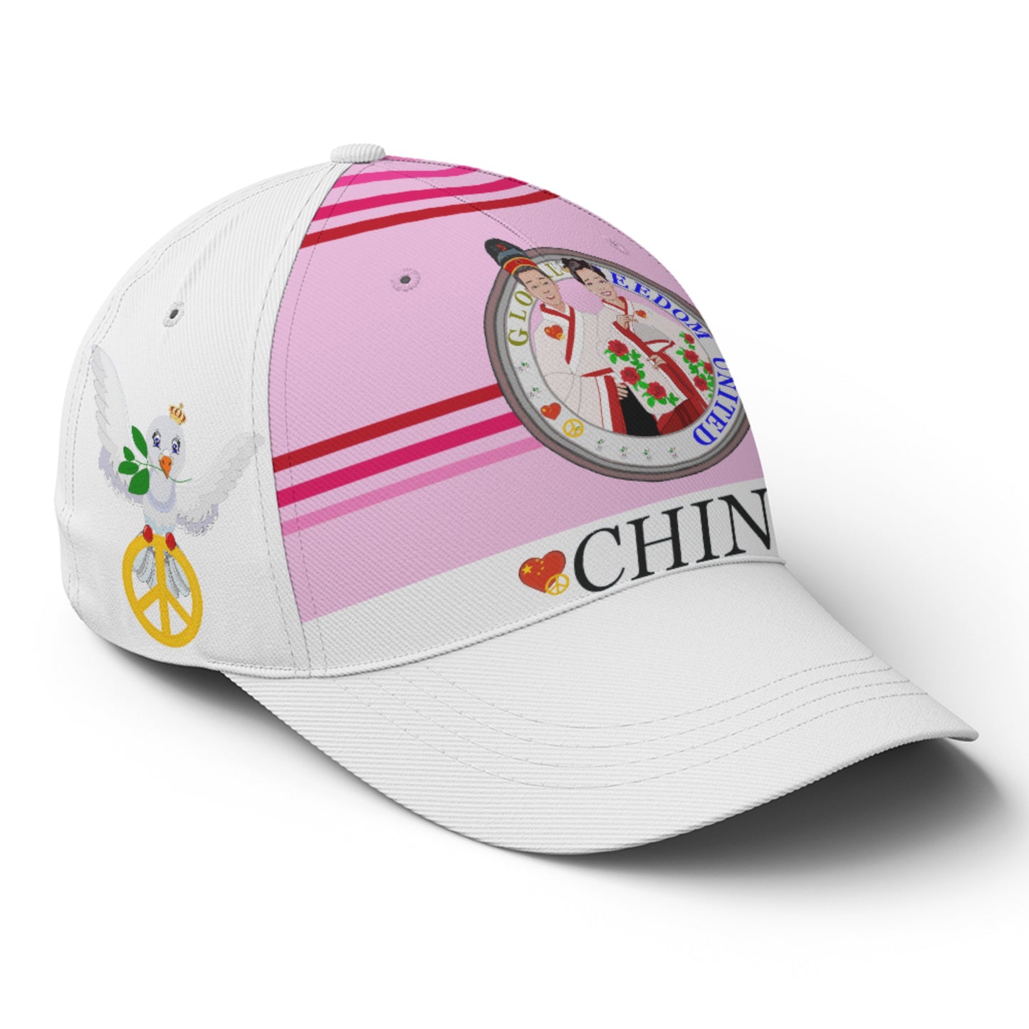 Basketball Cap GLOBAL FREEDOM UNITED© Couple China Pink1