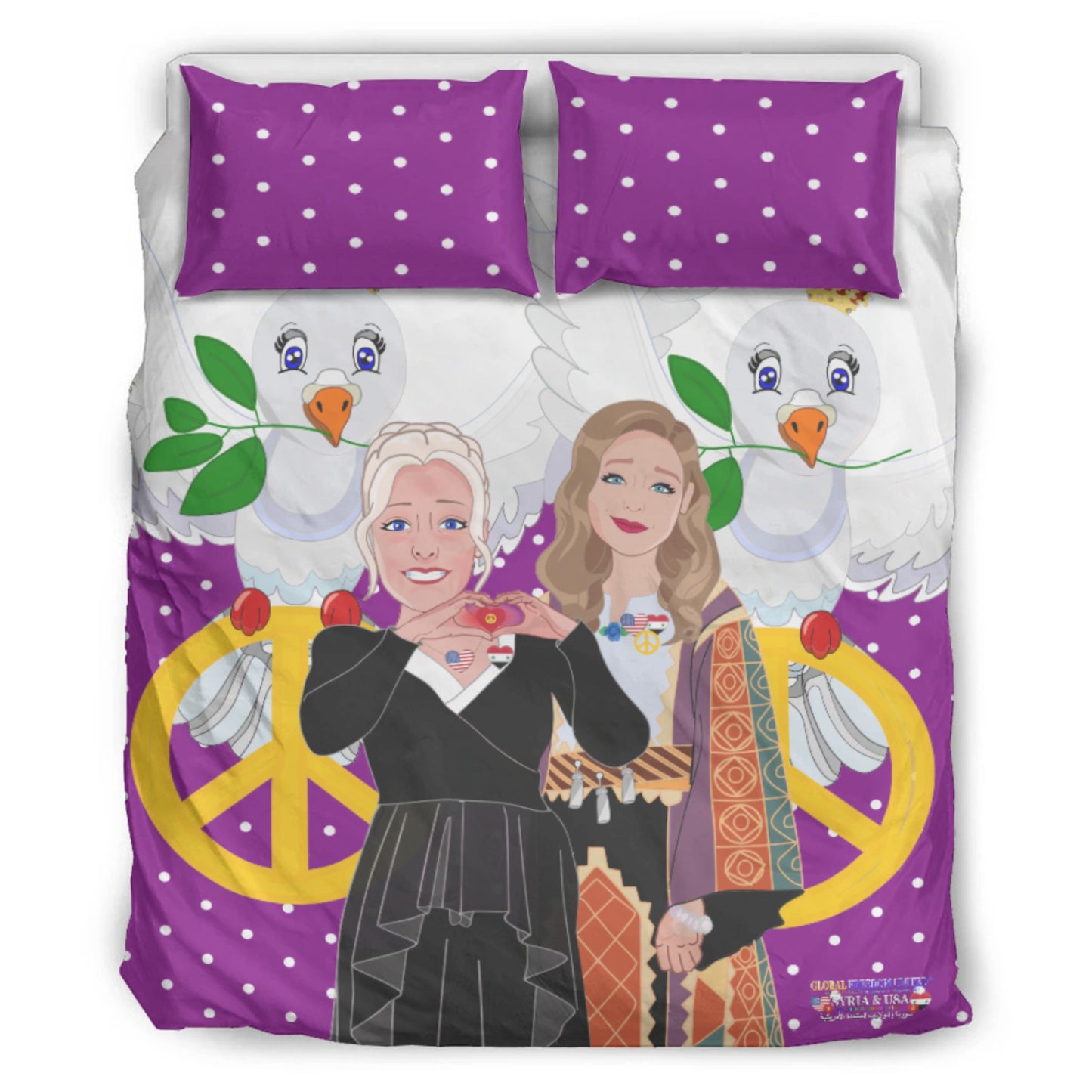 Bed Line GLOBAL FREEDOM UNITED© Women Syria & USA Lilac