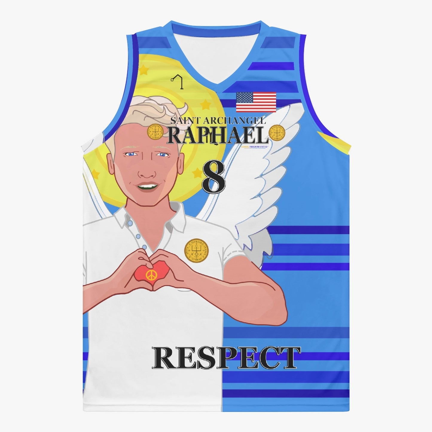 Basketball Jersey GLOBAL FREEDOM UNITED ARCHANGEL RAPHAEL USA 8