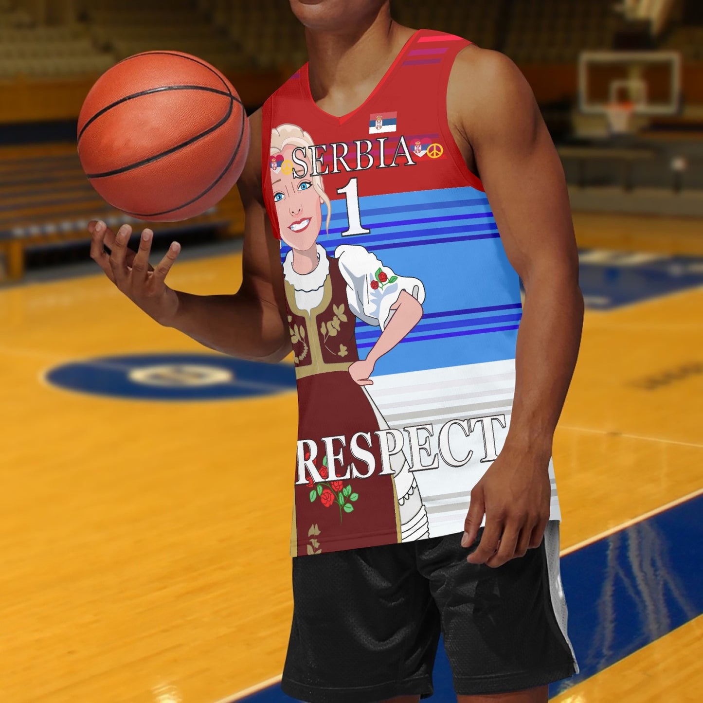 Basketball Jersey GLOBAL FREEDOM UNITED COUPLE EDITION SERBIA V1 1