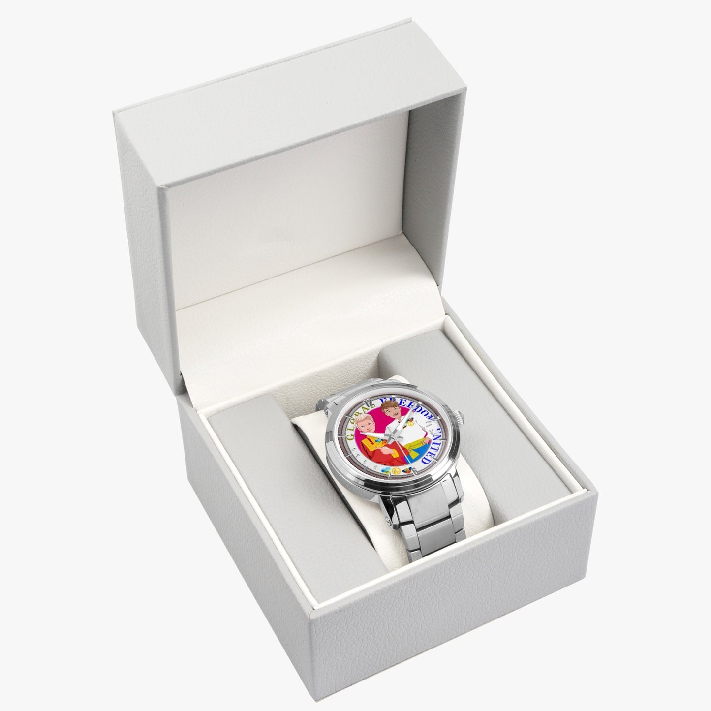 GLOBAL FREEDOM UNITED© New Steel Strap Automatic Watch (With Indicators) Men Russia & Ukrain