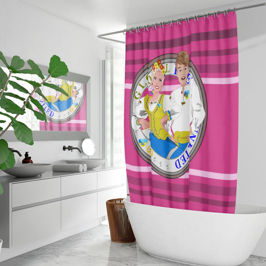 GLOBAL FREEDOM UNITED© Couple Ukrain Pink2 - Quick-drying Shower Curtain