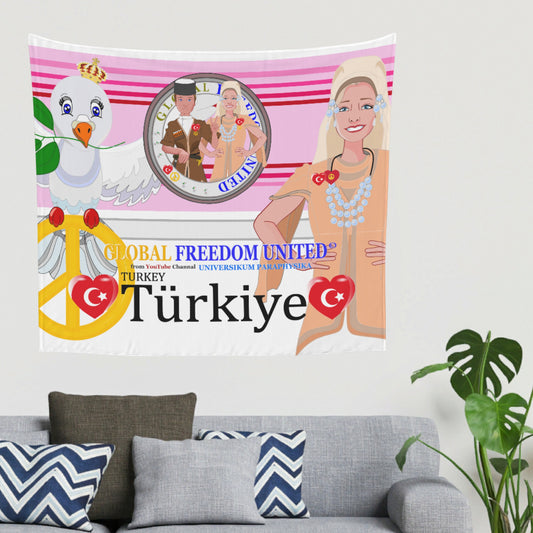 Tapestry GLOBAL FREEDOM UNITED© Couple Turkey Pink1