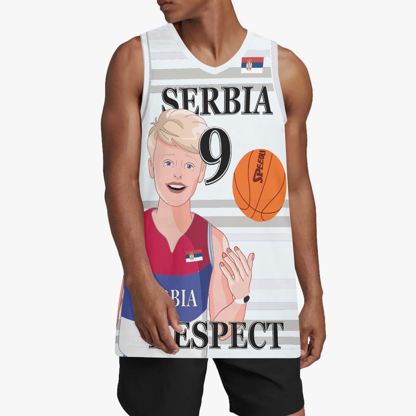 Basketball Jersey GLOBAL FREEDOM UNITED COUPLE EDITION SERBIA MEN V2 9