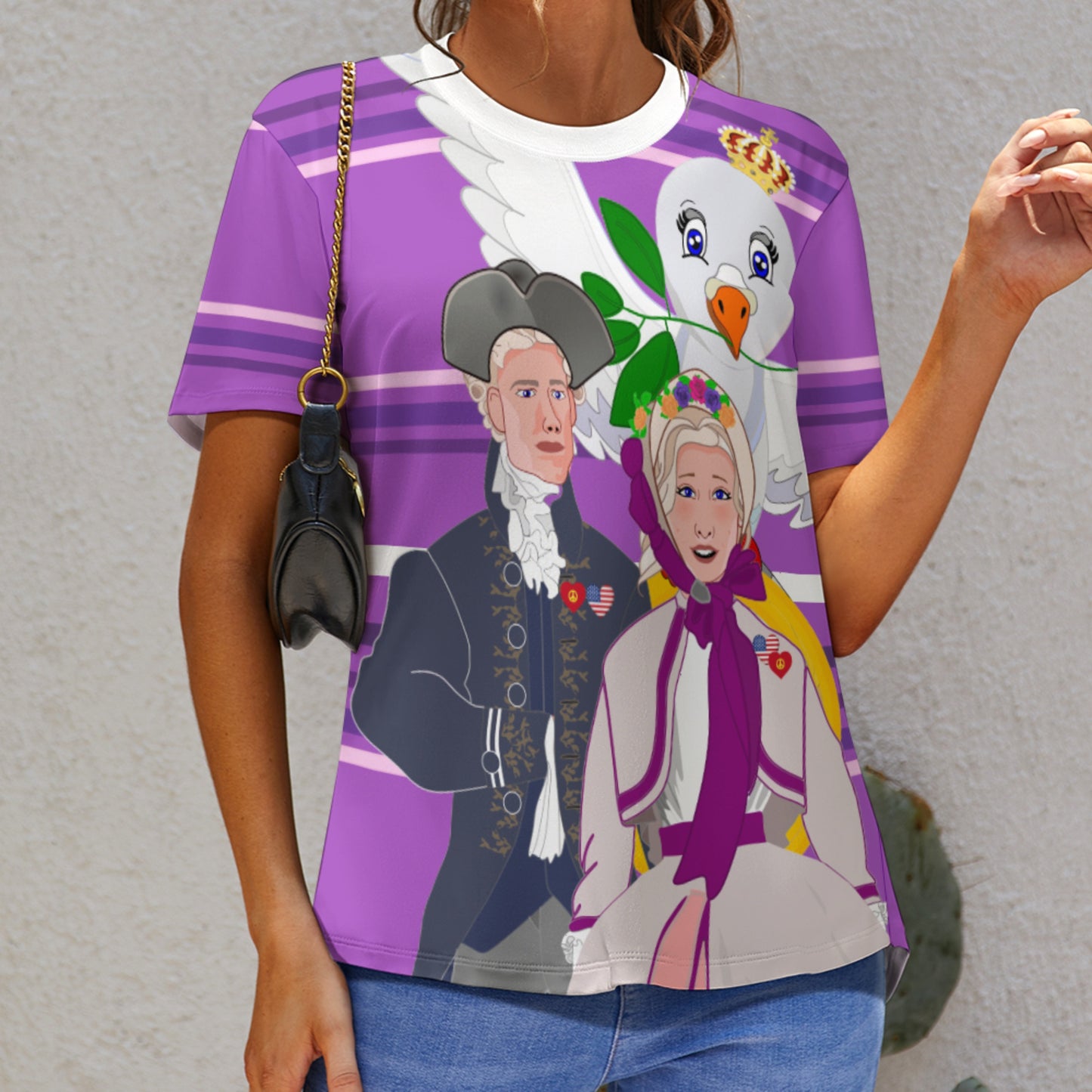 Women´s T-shirt GLOBAL FREEDOM UNITED© Couple USA V3 Lilac