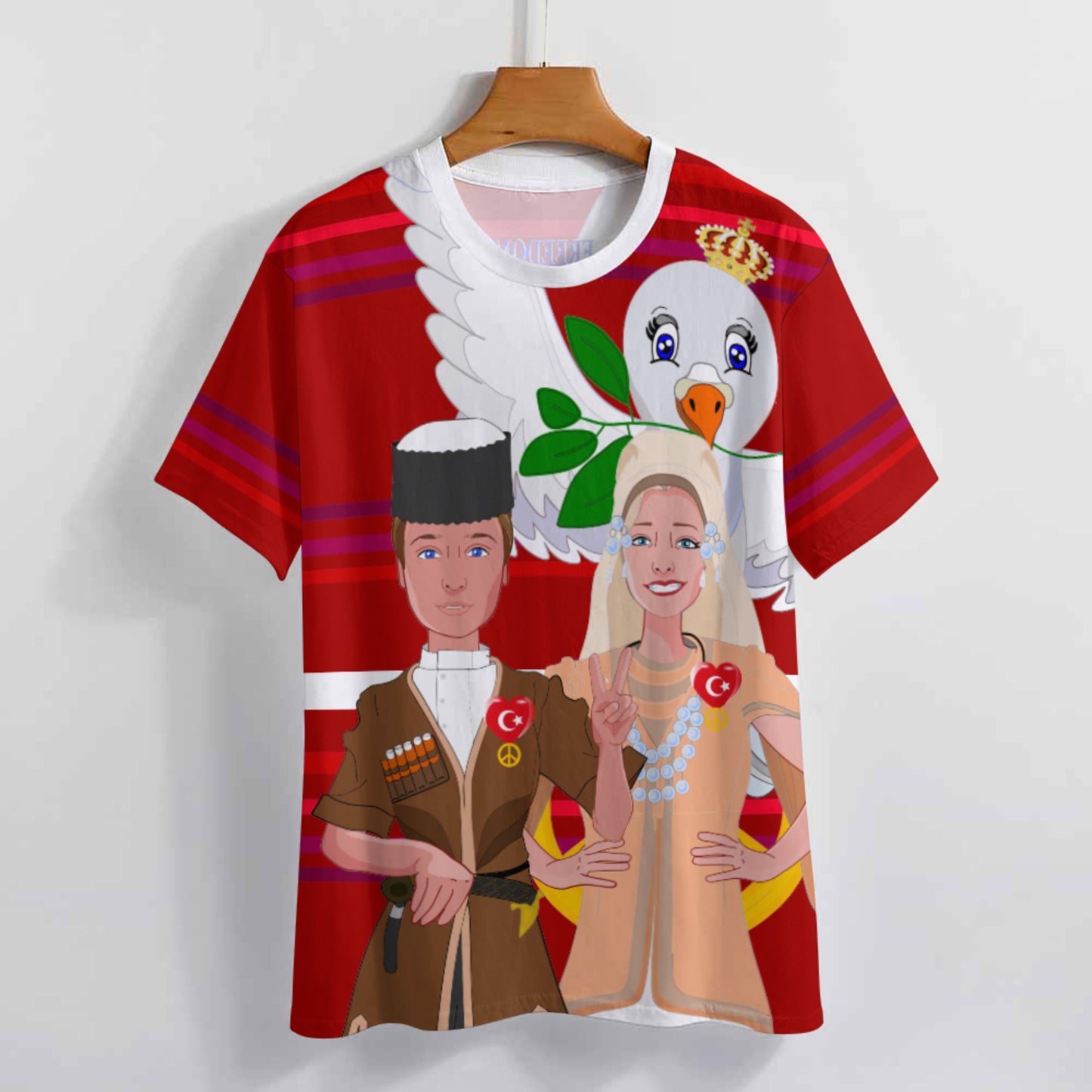 Women´s T-shirt GLOBAL FREEDOM UNITED© Couple Turkey Red