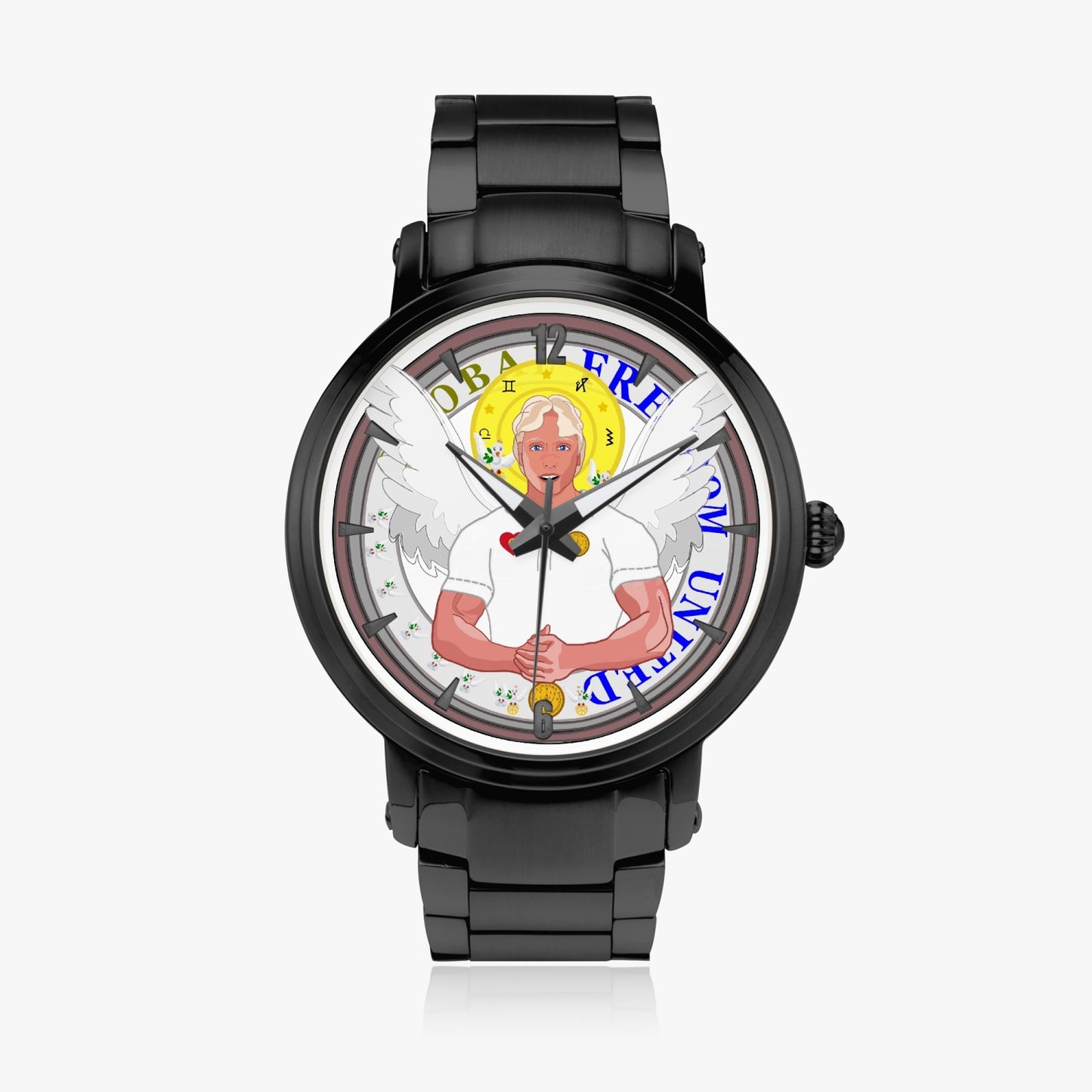 New Steel Strap Automatic Watch (With Indicators) GLOBAL FREEDOM UNITED ARCHANGEL MICHAEL NO2