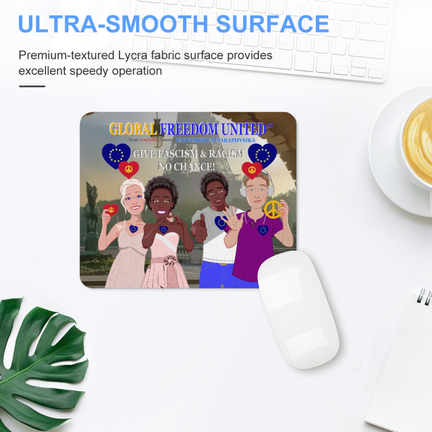 Mouse Pad Global Freedom United© Anti Racism & Fascism