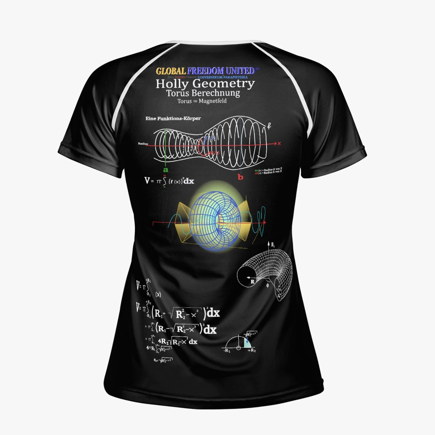 HOLLY GEOMETRY TORUS CODE GLOBAL FREEDOM UNITED© Handmade AOP Women T-shirt