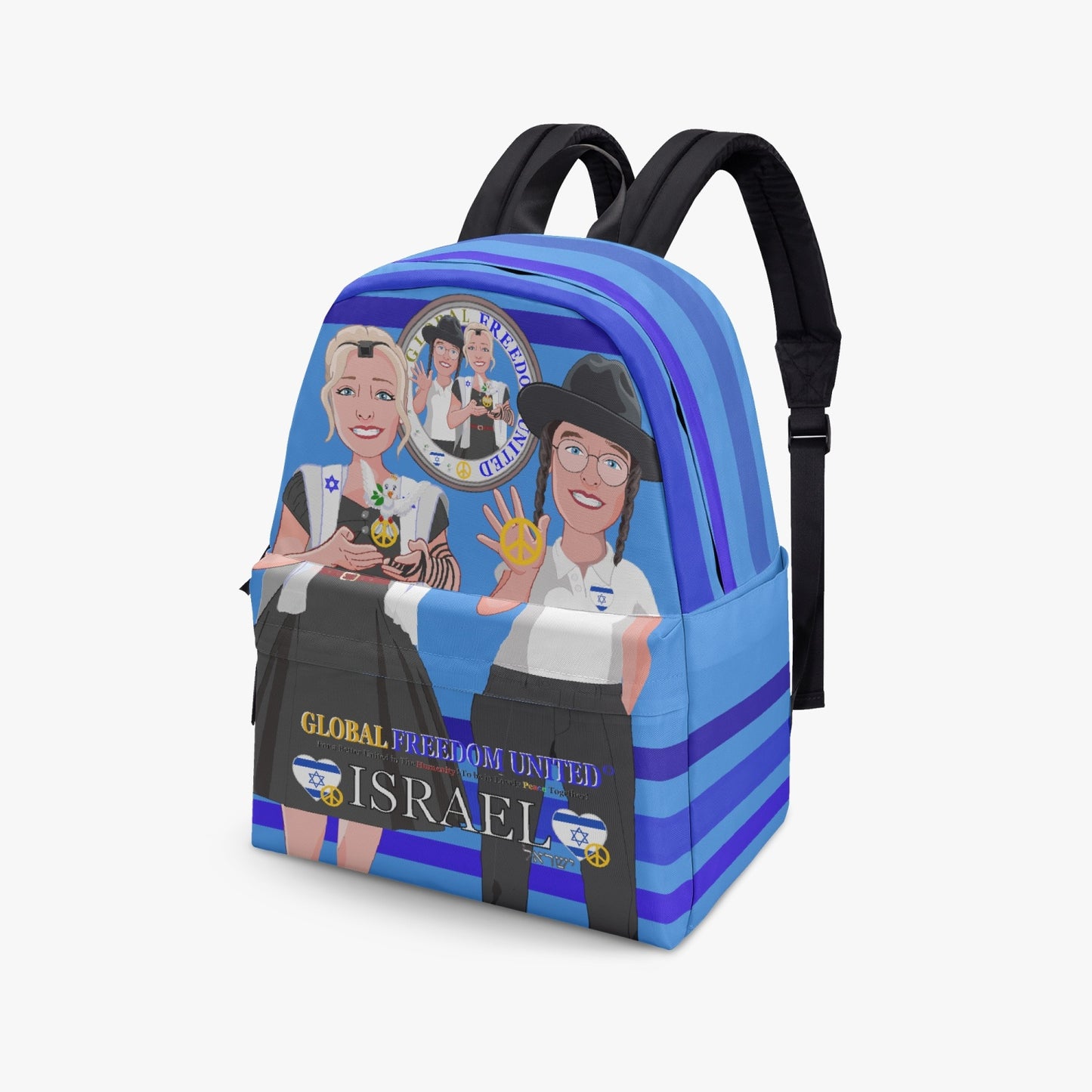 GLOBAL FREEDOM UNITED© Couple Israel Deep Blue - All-over-print Canvas Backpack