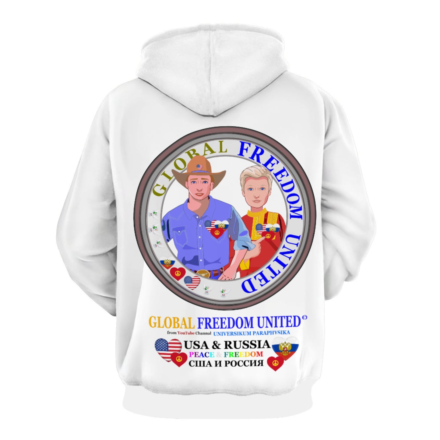 Hoodie GLOBAL FREEDOM UNITED© Men Russia & USA