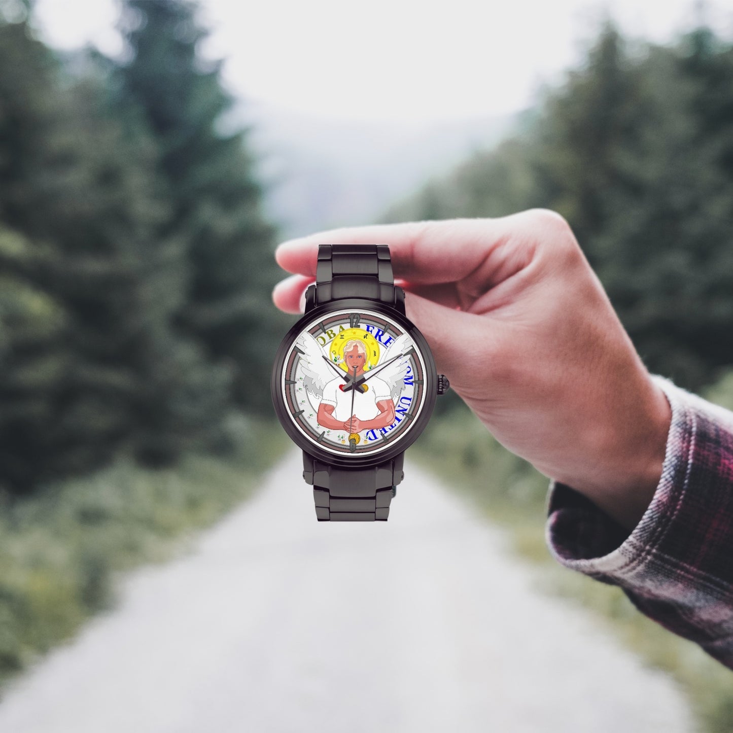 New Steel Strap Automatic Watch (With Indicators) GLOBAL FREEDOM UNITED ARCHANGEL MICHAEL NO2