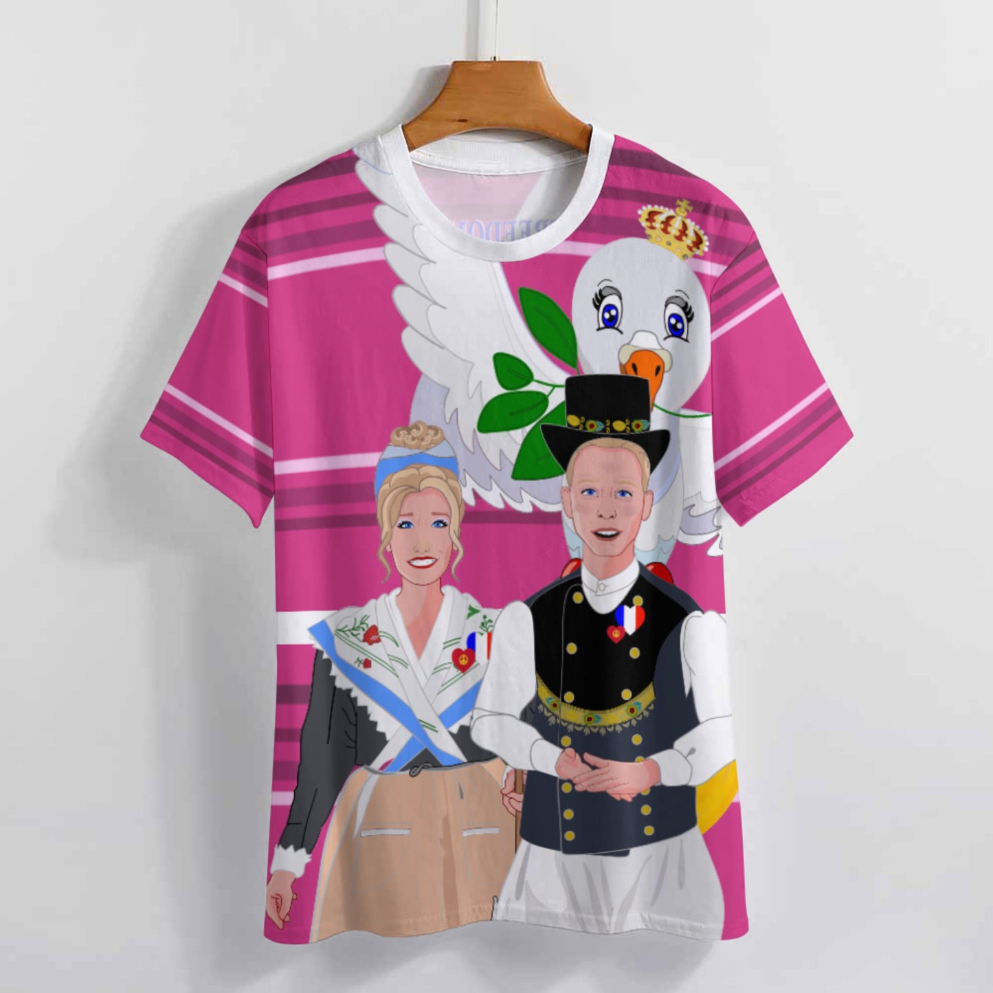 Women´s T-shirt GLOBAL FREEDOM UNITED© Couple French Pink2