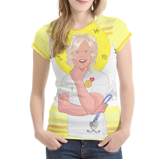 Women´s T-shirt 1 GLOBAL FREEDOM UNITED© Archangel Gabriel Croatia Yellow