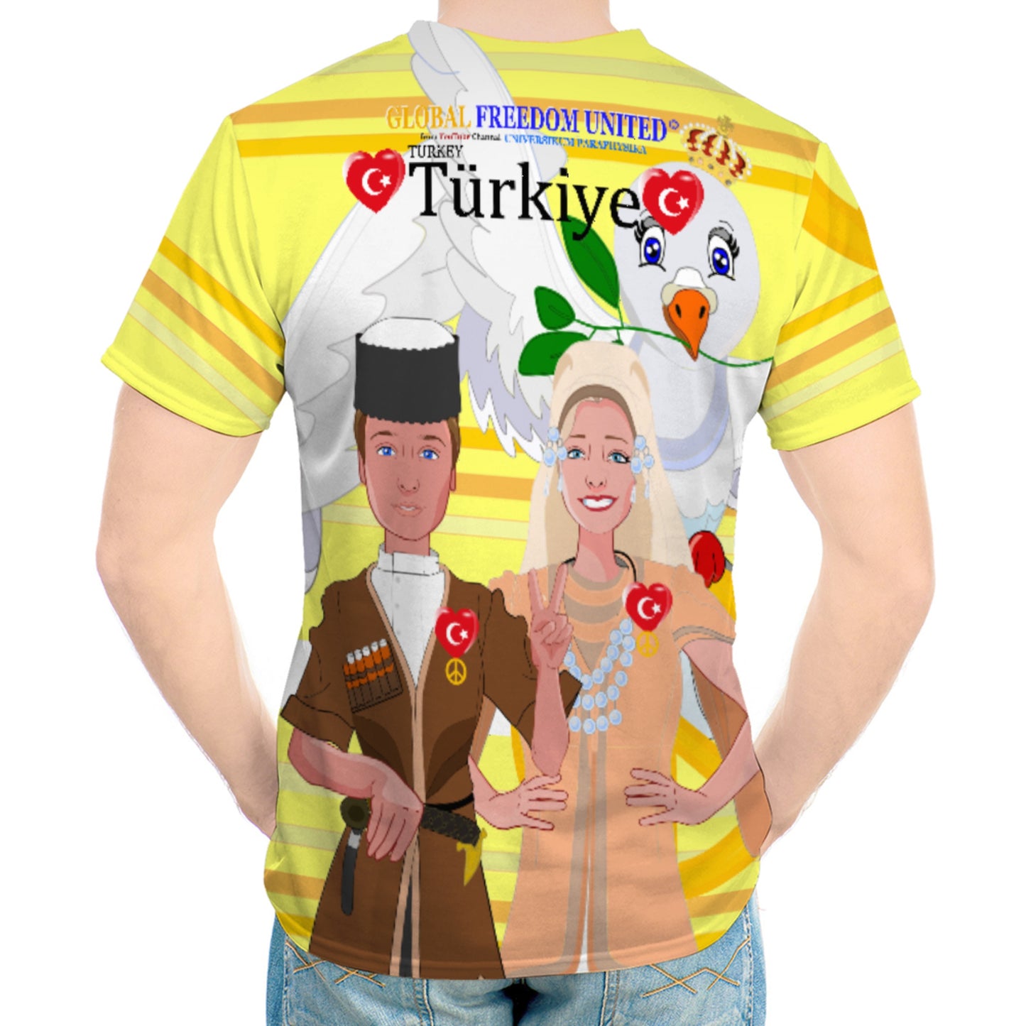 Men´s T-shirt GLOBAL FREEDOM UNITED© Couple Turkey Yellow