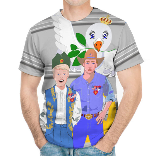 Men´s T-shirt 3 GLOBAL FREEDOM UNITED© Men Serbia & USA Grey