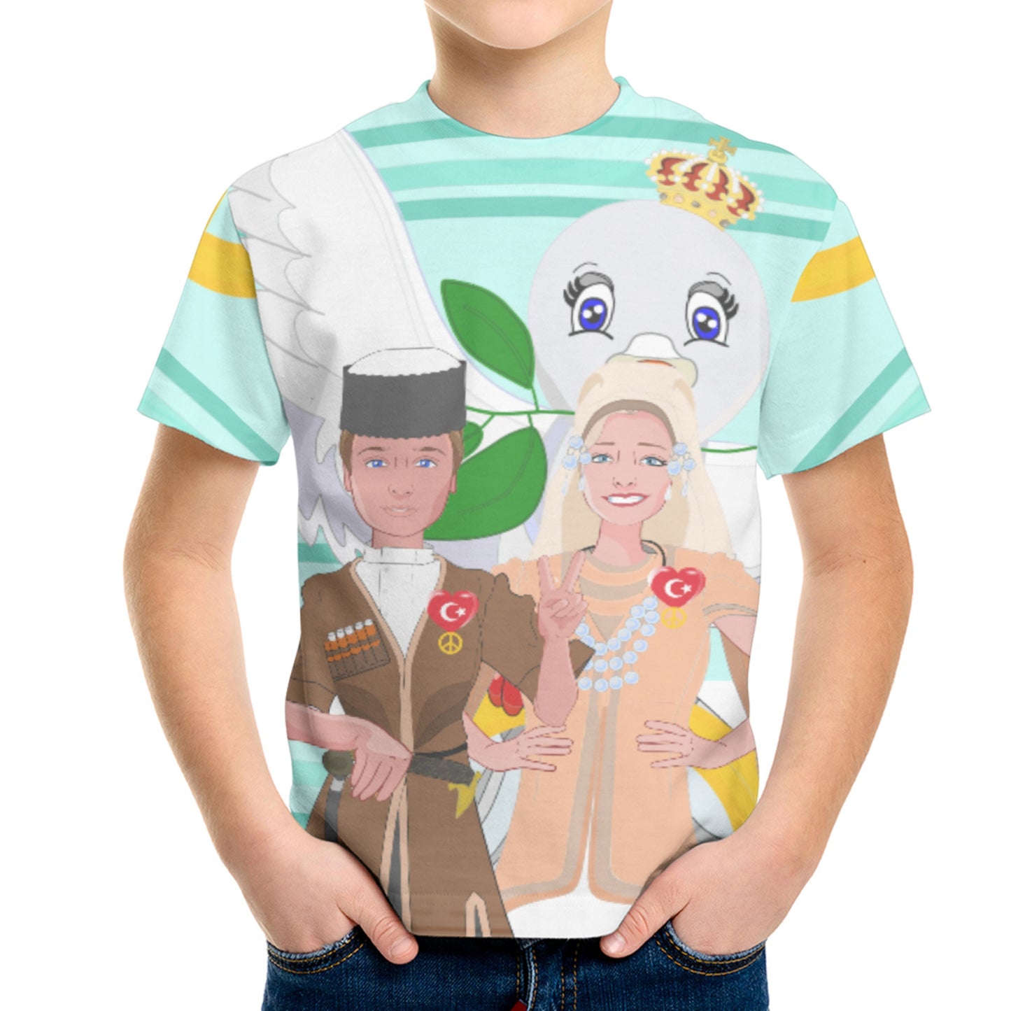 Kid´s T-shirt GLOBAL FREEDOM UNITED© Couple Turkey Light Green